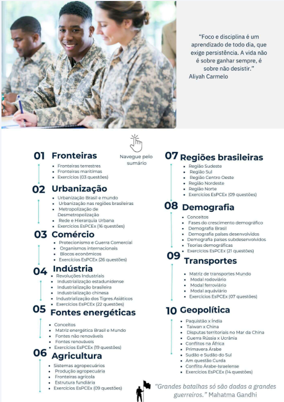 o que mais cai em Geografia na EsPCEx