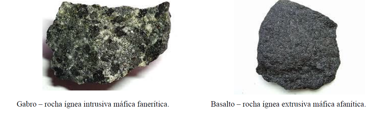 Comparativo entre rochas ígneas extrusivas e intrusivas