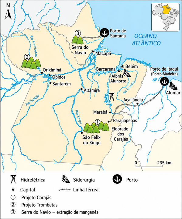 Serra dos Carajás, no Pará, principal província mineral do Brasil