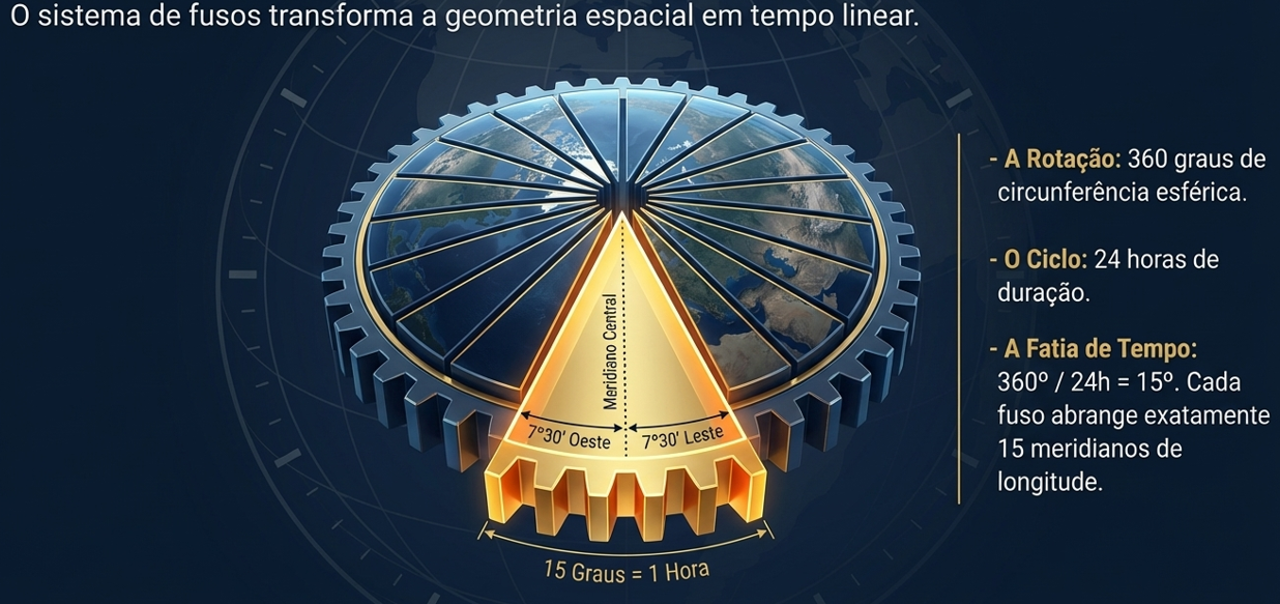 Esquema de funcionamento dos fusos horários