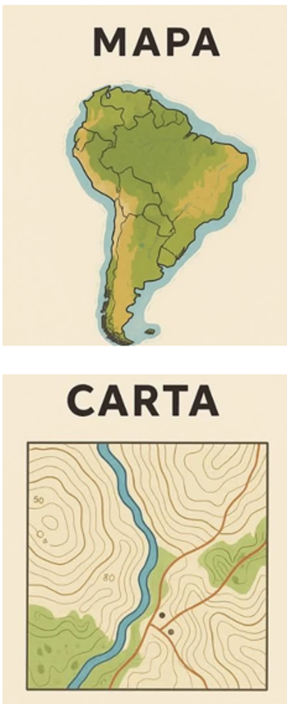 Diferença entre mapa e carta cartográfica