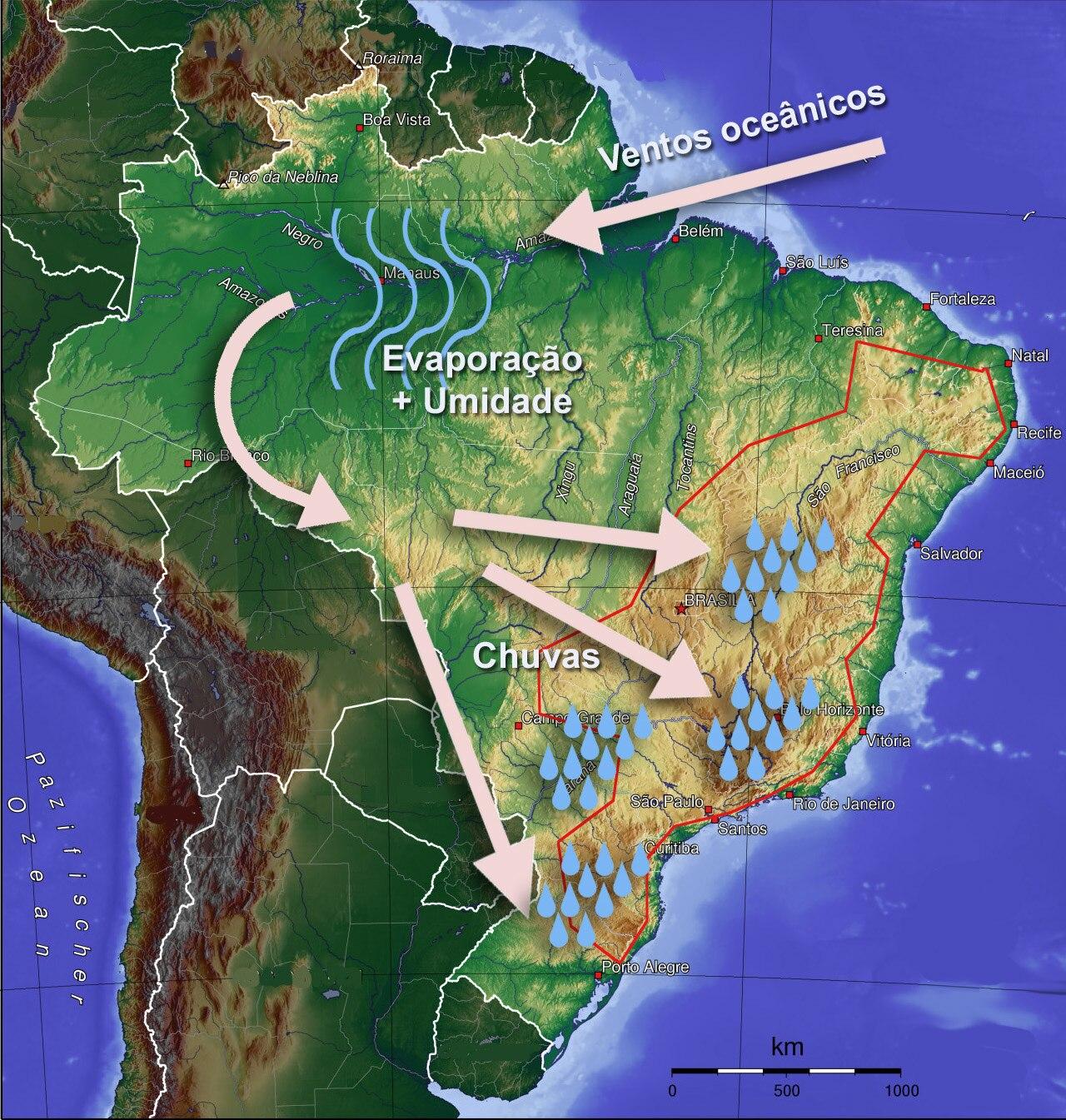 Rios voadores e a distribuição de chuvas no Brasil