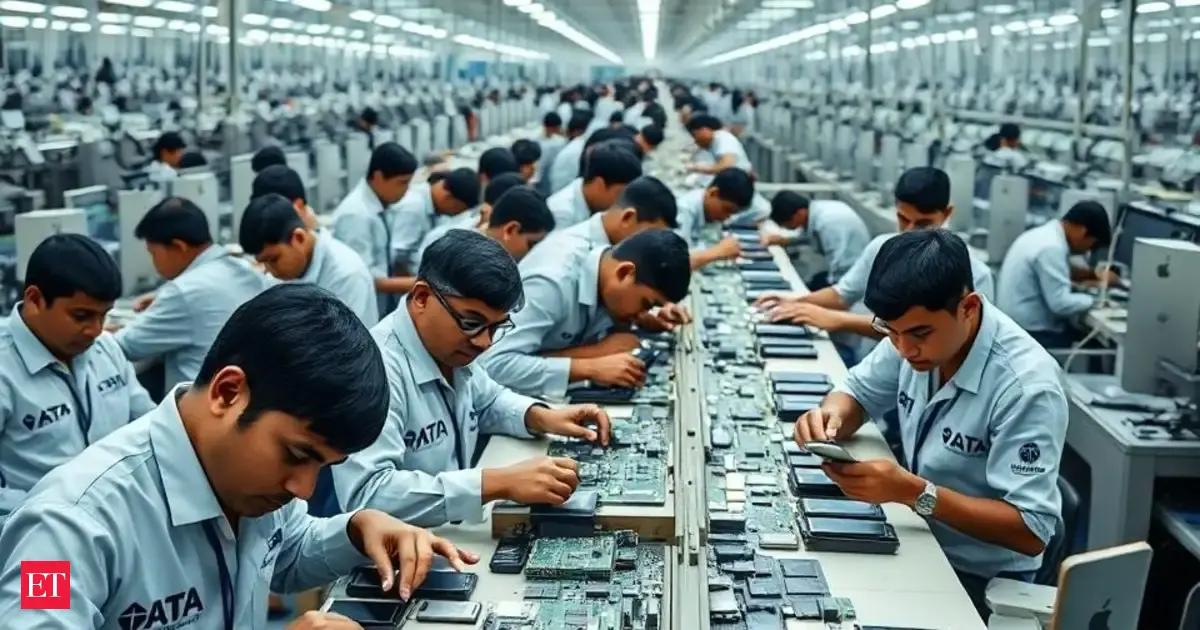 Trabalhadores em fábrica na Ásia — um elo da cadeia global de valor
